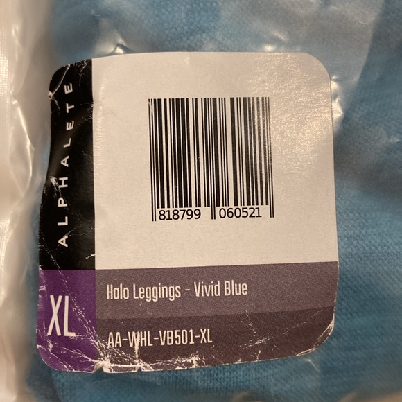 New, Alphalete Halo Leggings Vivid Blue XL Compression+ribbing High Waist - Picture 6 of 10